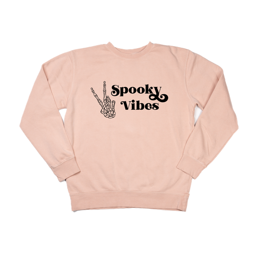 Spooky Vibes (Black) - Sweatshirt (Dusty Peach)