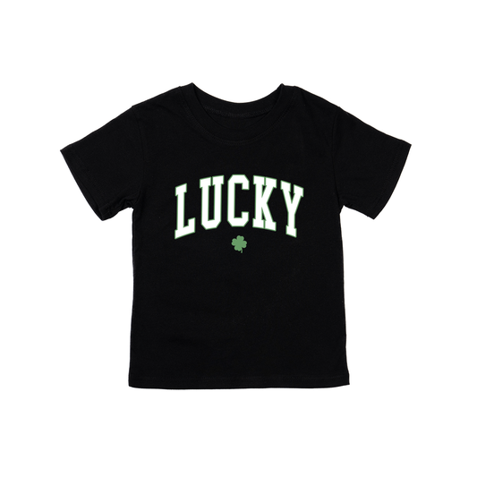Lucky Varsity (St. Patrick's) - Kids Tee (Black)