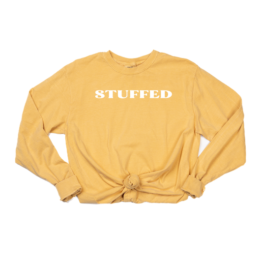 Stuffed (White) - Tee (Vintage Mustard, Long Sleeve)