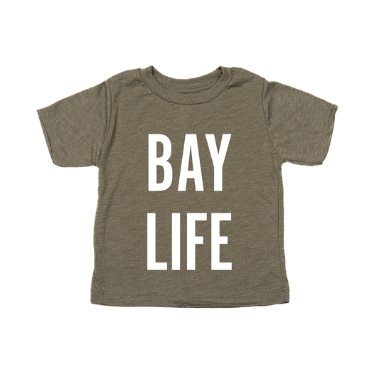 Bay Life (White) - Kids Tee (Olive)