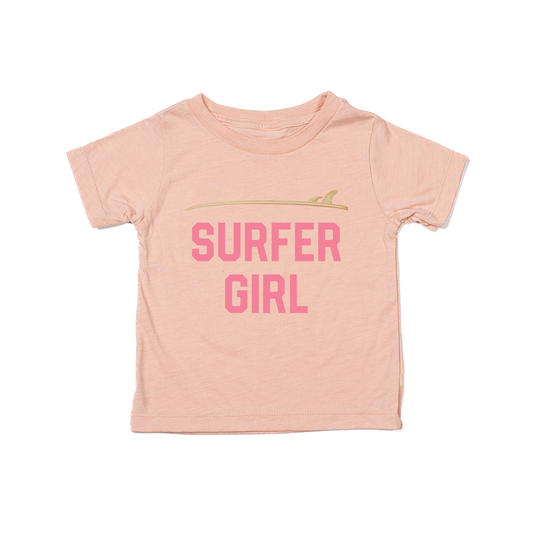 Surfer Girl (Pink) - Kids Tee (Peach)