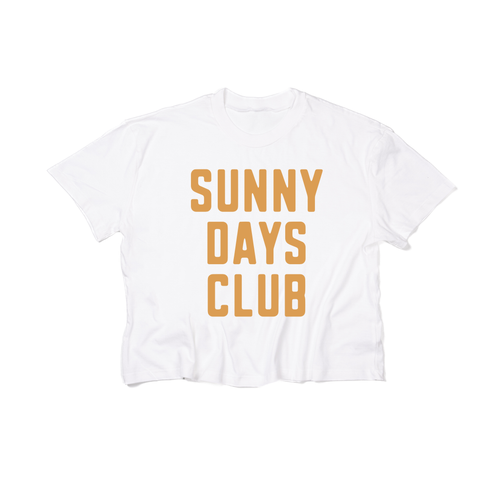 Sunny Days Club (Mustard) - Cropped Tee (White)