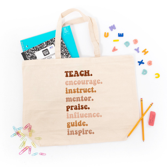 TEACH. Encourage. Instruct. Mentor... - Tote (Natural)