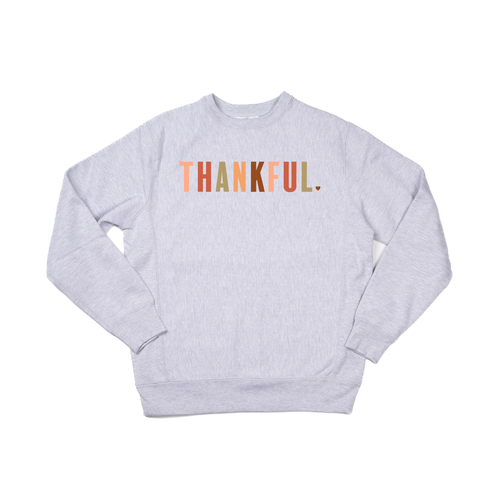 THANKFUL ❤️ (Multi Color) - Heavyweight Sweatshirt (Heather Gray)