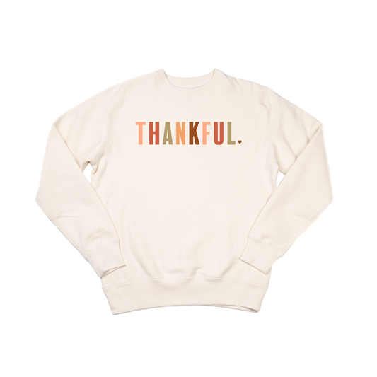 THANKFUL ❤️ (Multi Color) - Heavyweight Sweatshirt (Natural)