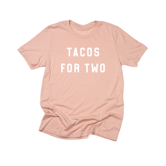 Tacos For Two (White) - Tee (Peach)