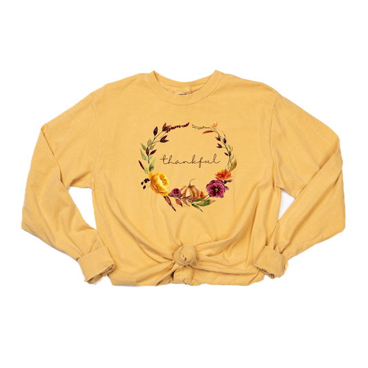 Thankful Wreath - Tee (Vintage Mustard, Long Sleeve)