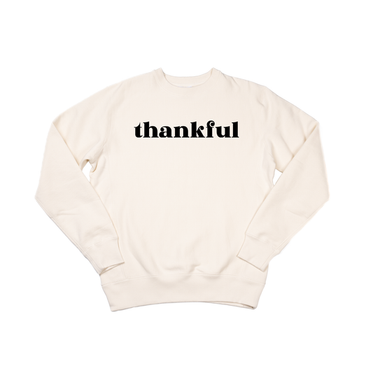 Thankful (Black) - Heavyweight Sweatshirt (Natural)