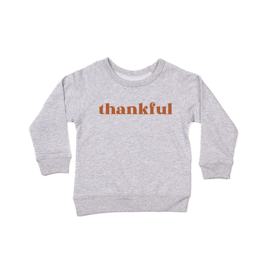 Thankful (Rust) - Kids Sweatshirt (Heather Gray)