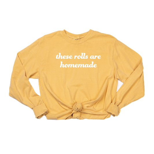 These Rolls are Homemade (White) - Tee (Vintage Mustard, Long Sleeve)
