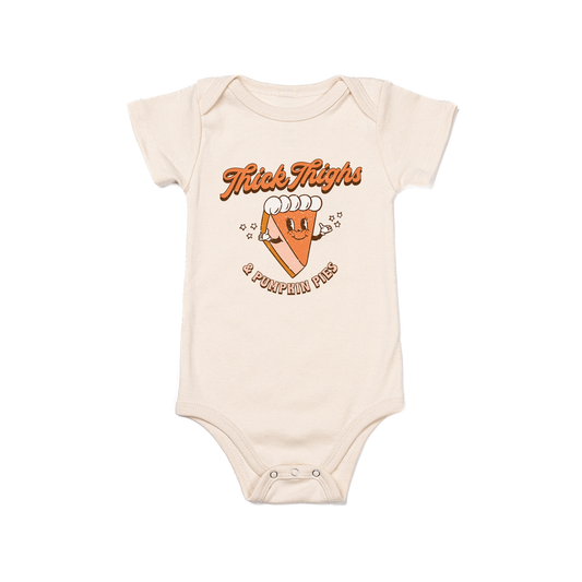 Thick Thighs and Pumpkin Pies - Bodysuit (Natural, Short Sleeve)