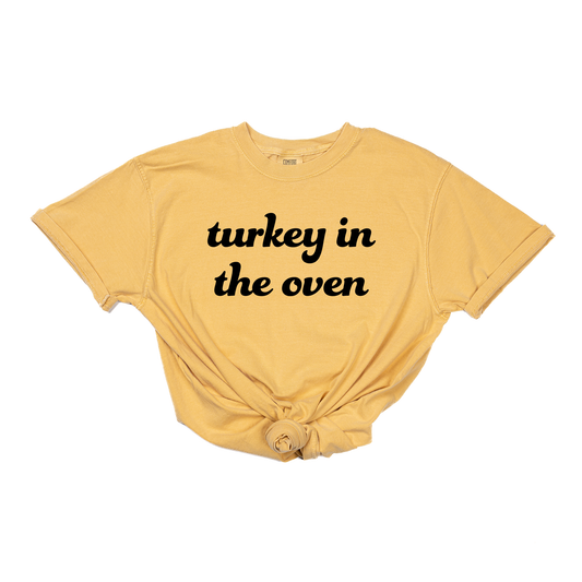 Turkey in the Oven (Black) - Tee (Vintage Mustard, Short Sleeve)