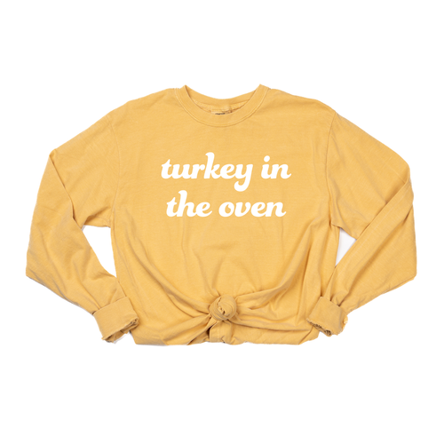 Turkey in the Oven (White) - Tee (Vintage Mustard, Long Sleeve)