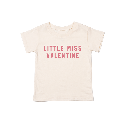 Little Miss Valentine (Pink) - Kids Tee (Natural)