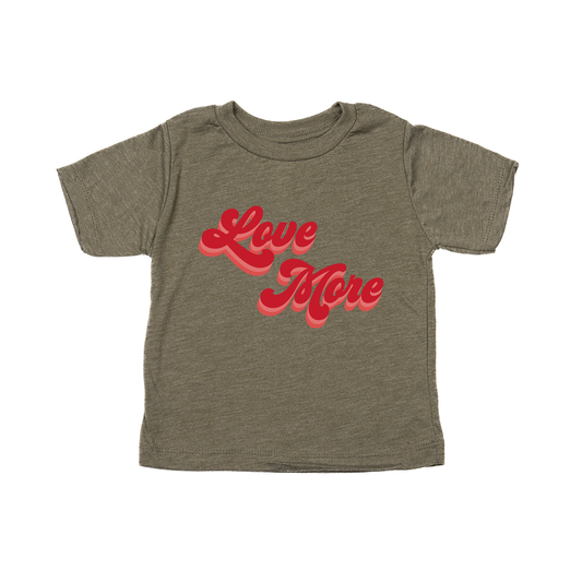 Love More (Retro) - Kids Tee (Olive)