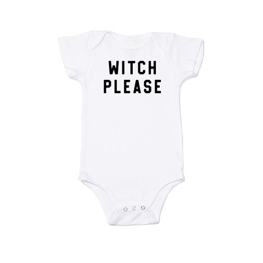 Witch Please (Black) - Bodysuit (White, Short Sleeve)