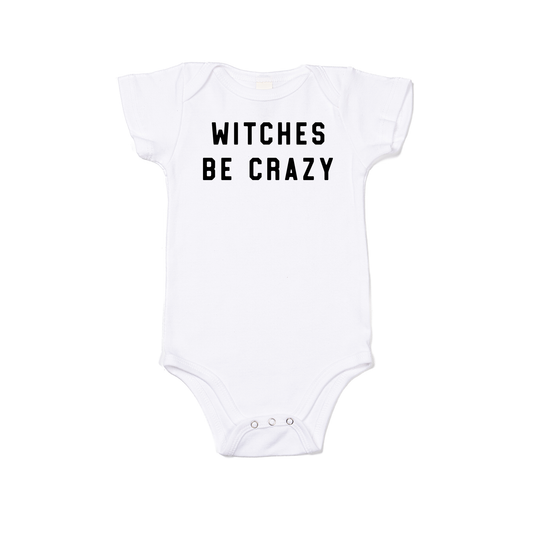 Witches Be Crazy (Black) - Bodysuit (White, Short Sleeve)