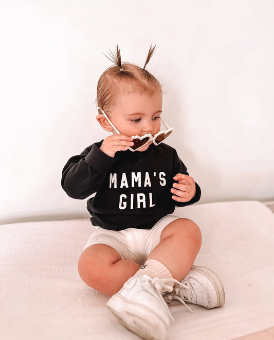 Mama's Girl (White) - Kids Sweatshirt (Black)