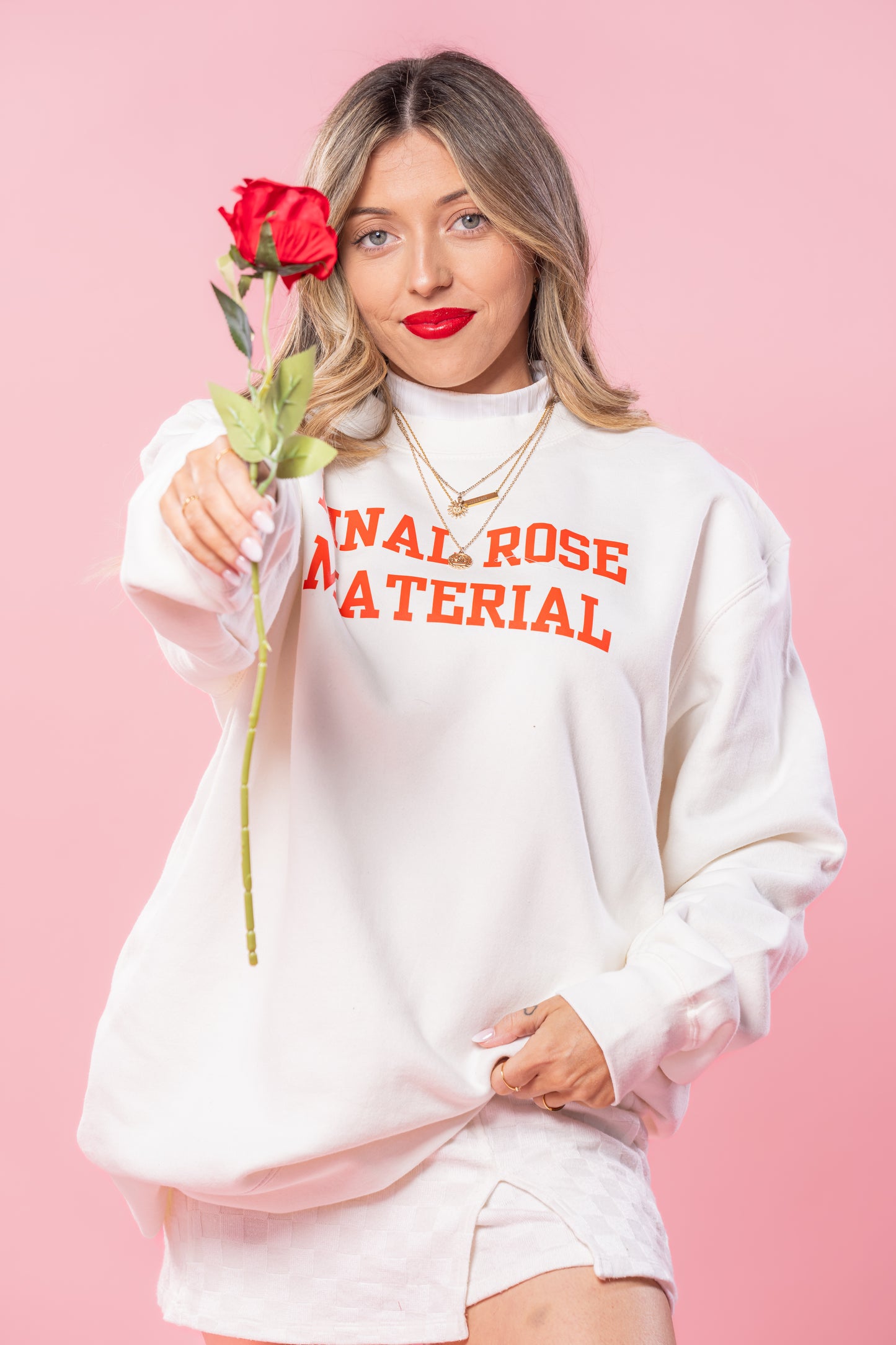 Final Rose Material (Red) - Sweatshirt (Creme)