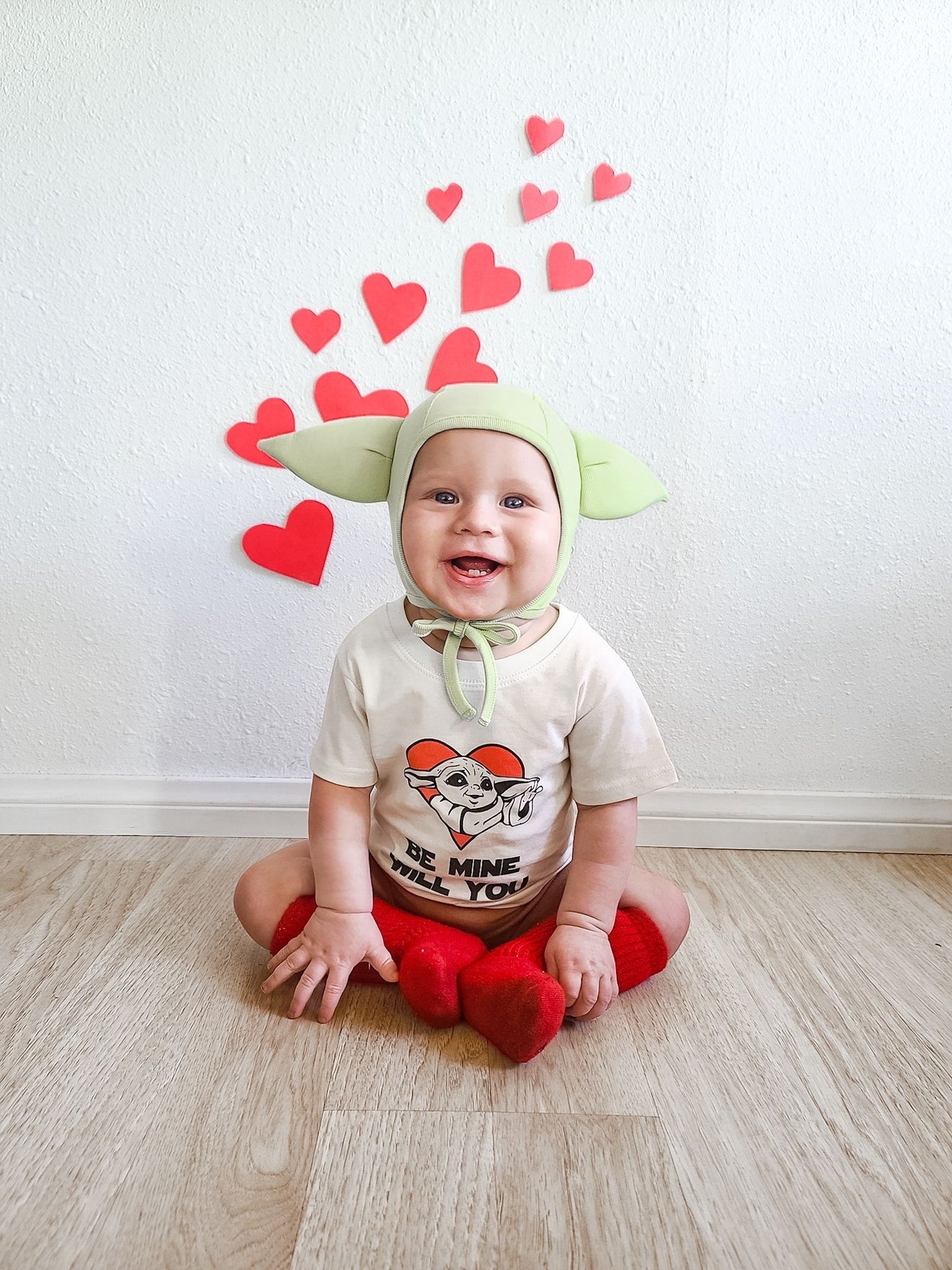 Be Mine Will You (Baby Yoda Inspired) - Kids Tee (Natural)