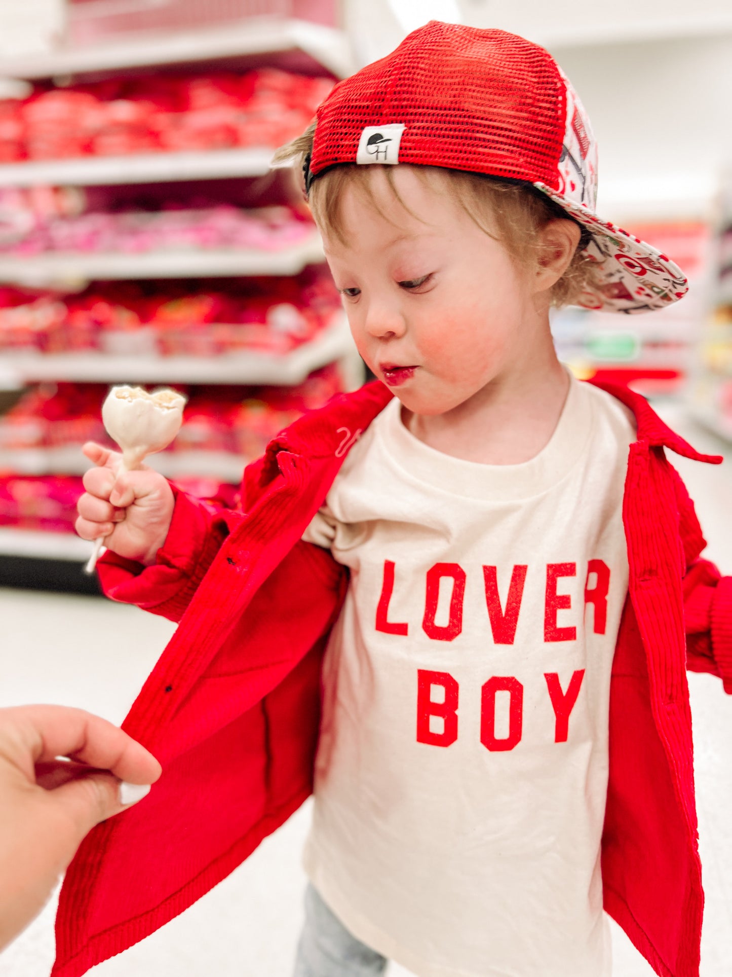 Lover Boy (Red) - Kids Tee (Natural)