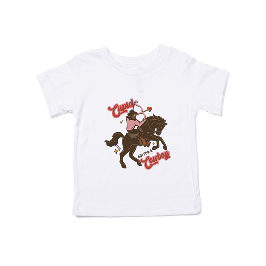 Cupid Aim For A Cowboy - Kids Tee (White)