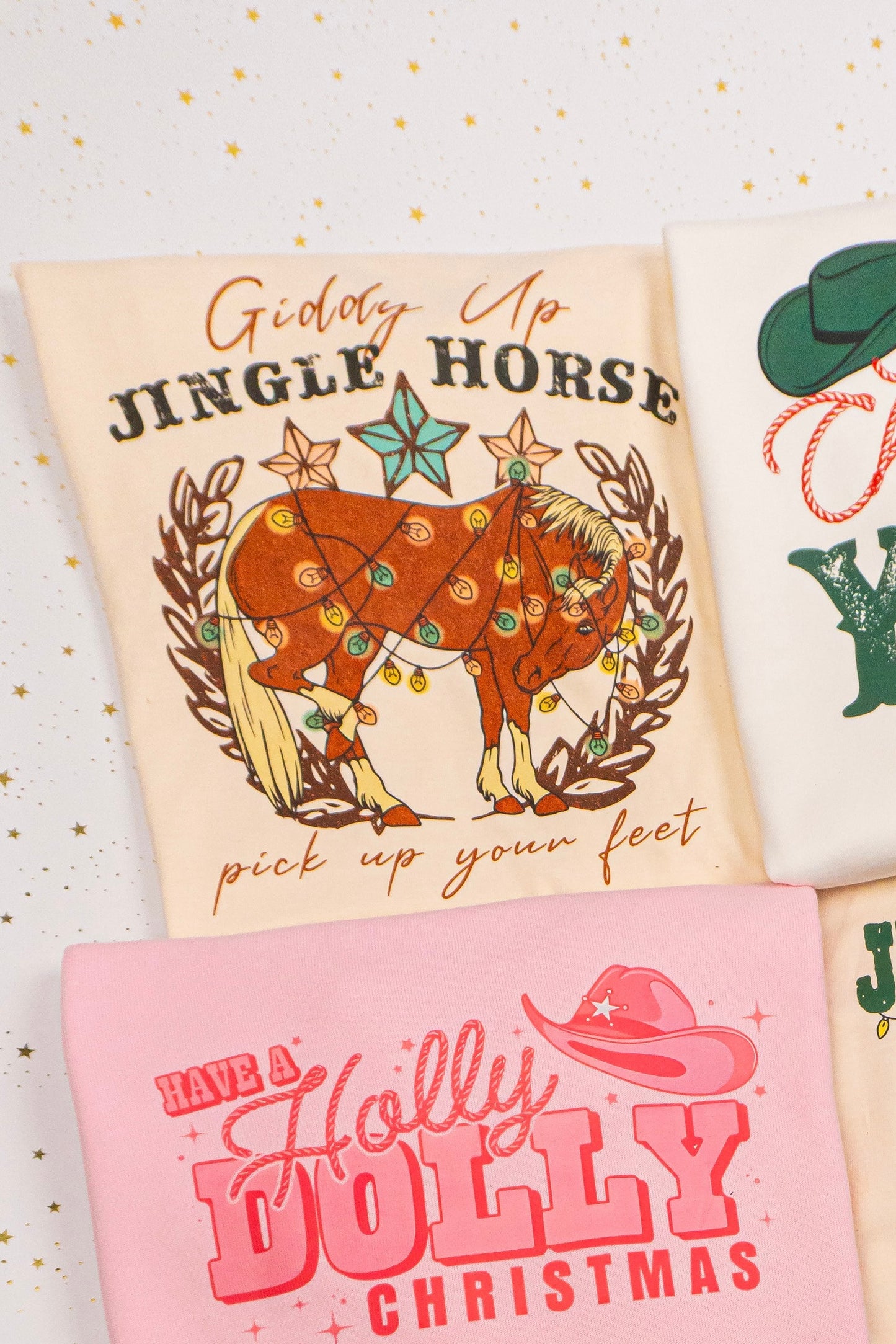 Giddy Up Jingle Horse - Tee (Vintage Natural, Short Sleeve)