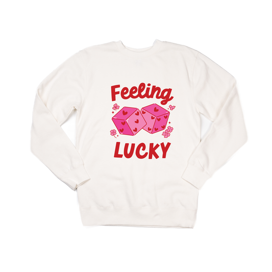 Feeling Lucky Dice (Red) - Sweatshirt (Creme)