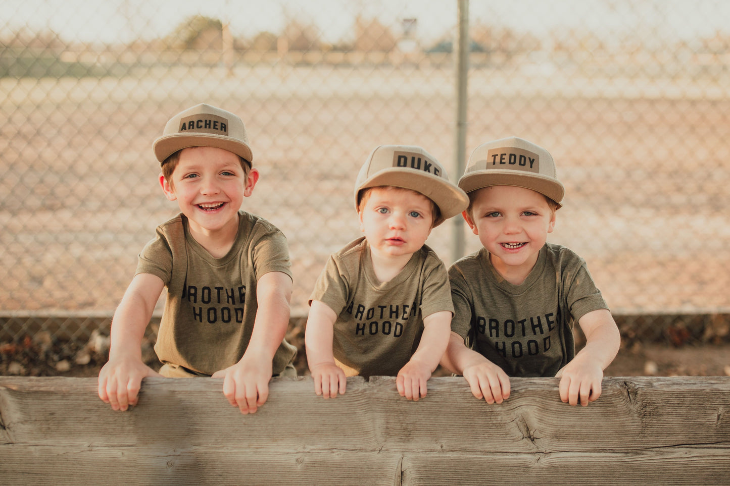 Brotherhood (Rough) - Kids Tee (Olive)