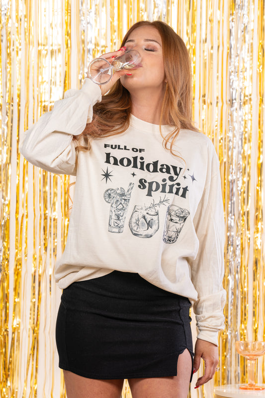 Full of Holiday Spirit - Tee (Vintage Natural, Long Sleeve)