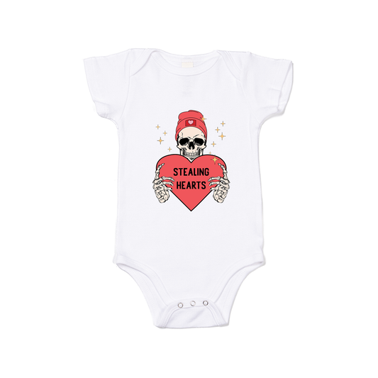 Stealing Hearts - Bodysuit (White, Short Sleeve)