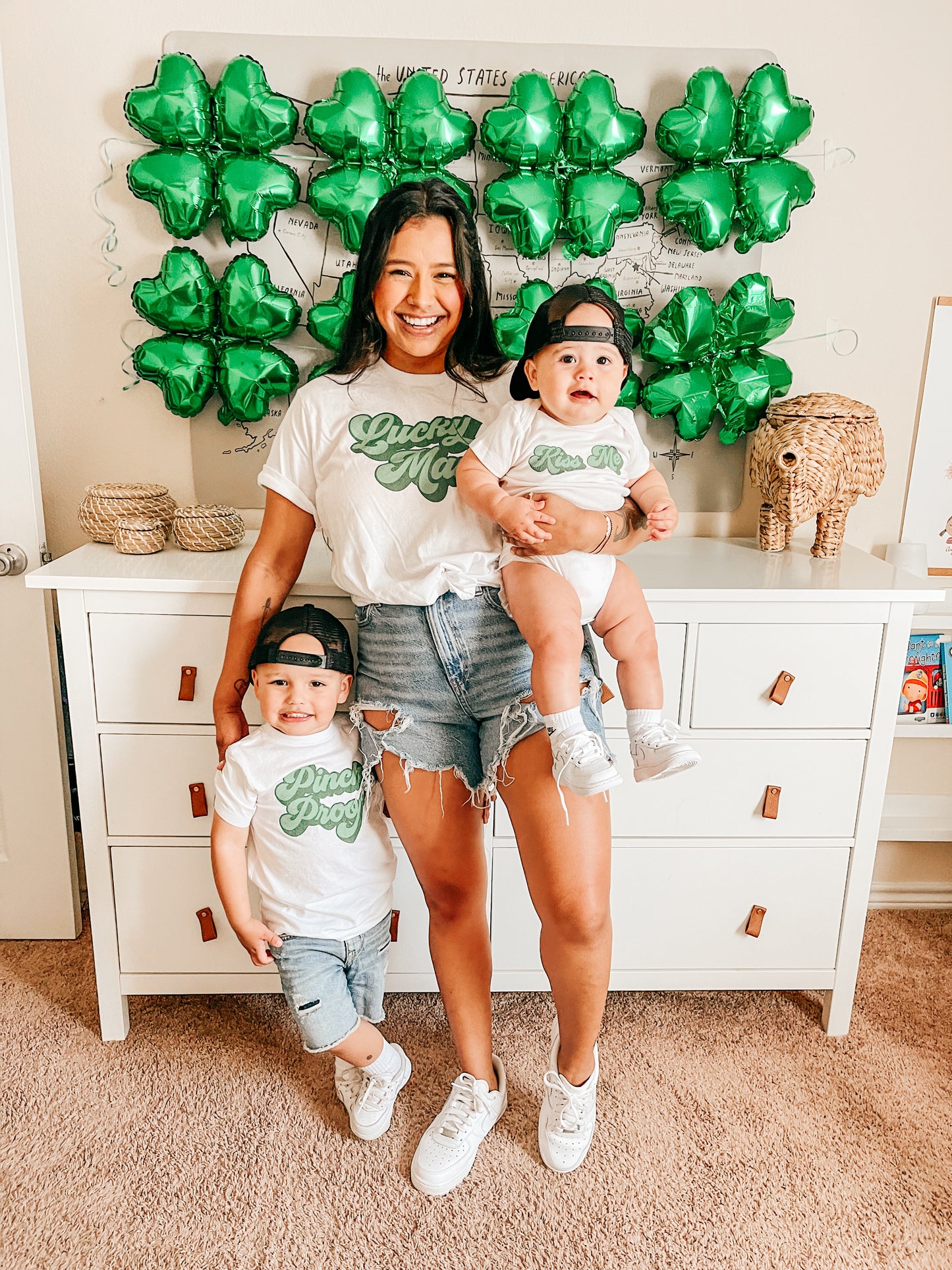 Lucky Mama (St. Patrick's,  Across Front) - Tee (White)