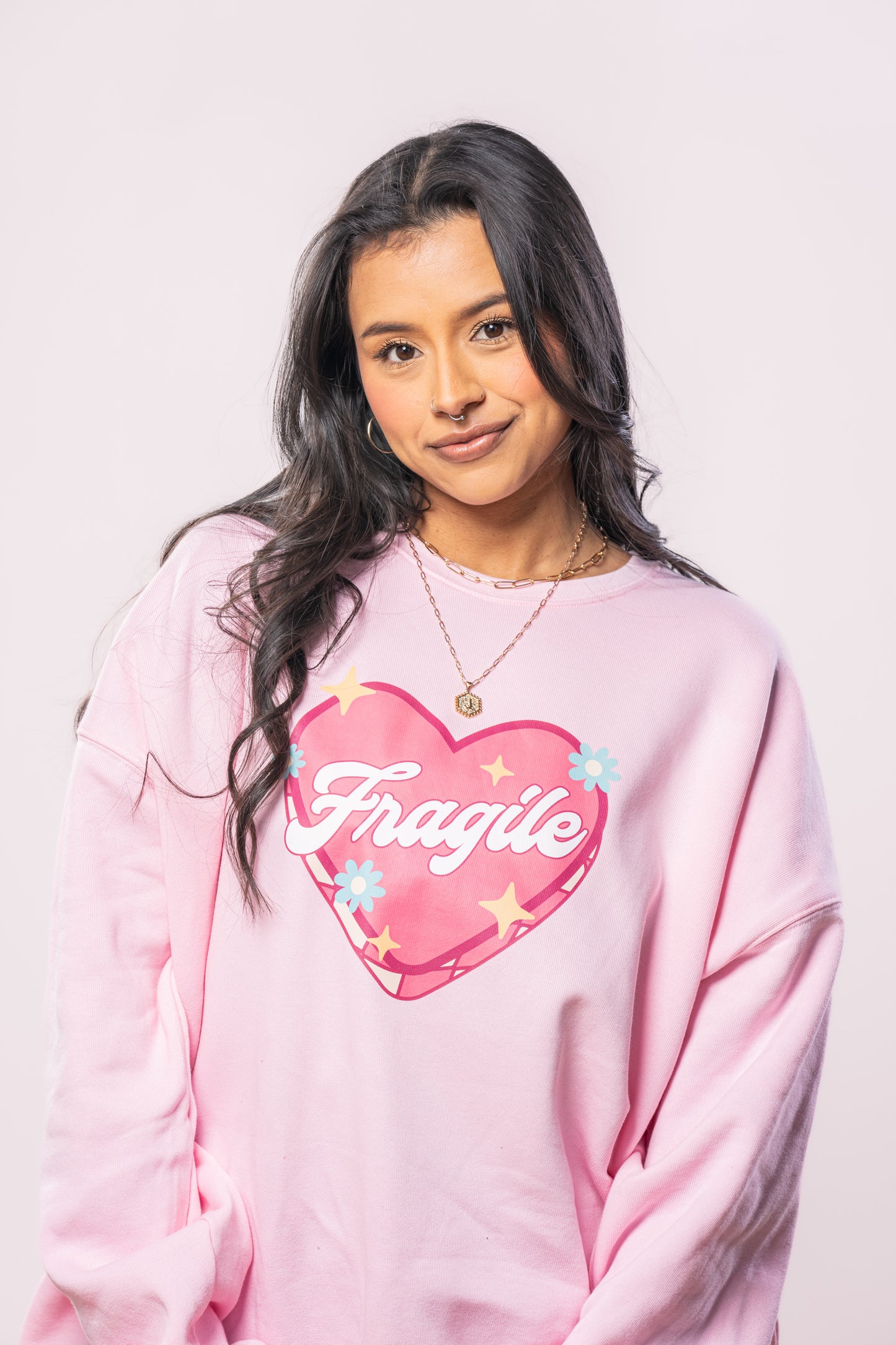 Fragile - Sweatshirt (Light Pink)