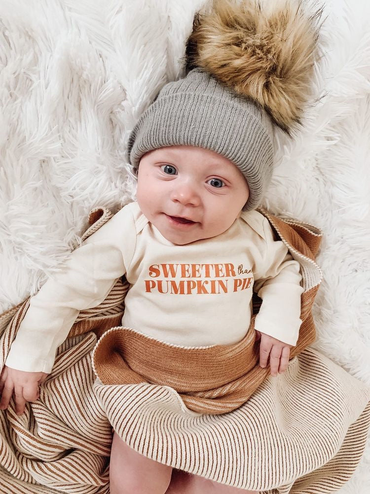 Sweeter Than Pumpkin Pie - Bodysuit (Natural, Long Sleeve)