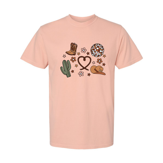 Western Love (Daisies) - Tee (Vintage Peachy)