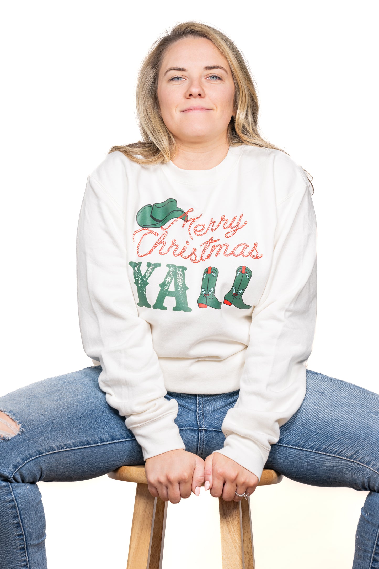 Merry Christmas Y'all - Sweatshirt (Creme)