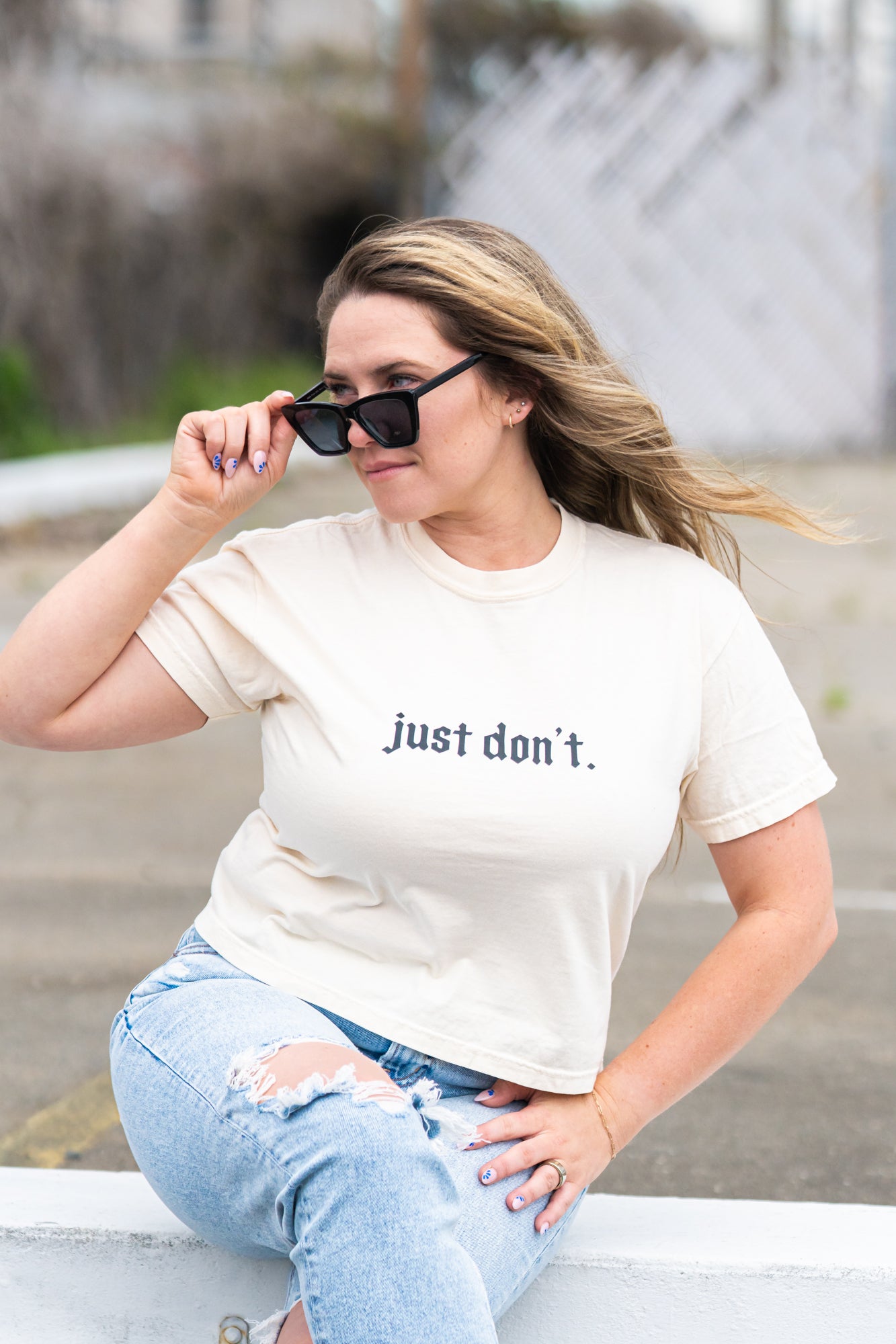 Just Don't. - Cropped Tee (Vintage Natural)