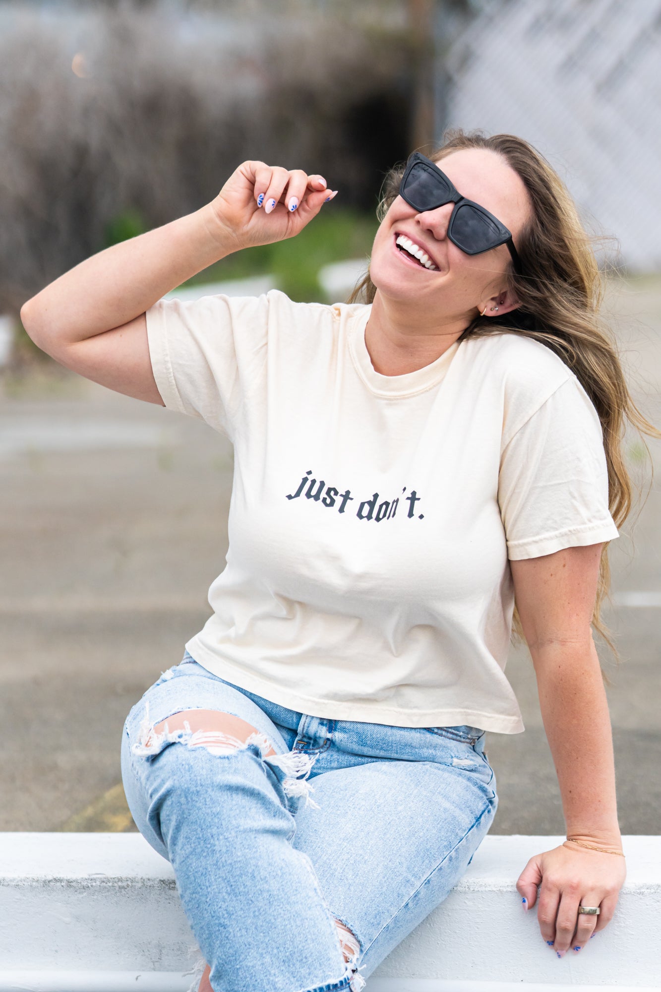 Just Don't. - Cropped Tee (Vintage Natural)