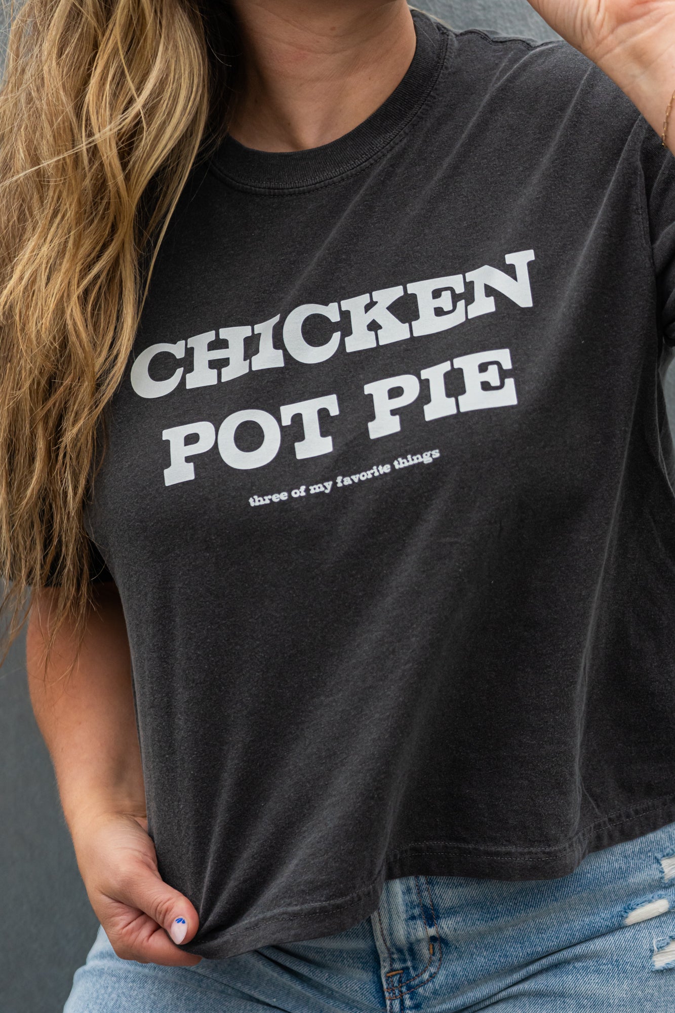 Chicken Pot Pie (Three Of My Favorite Things) - Cropped Tee (Smoke)