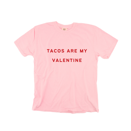 Tacos Are My Valentine (Red) - Tee (Pale Pink)