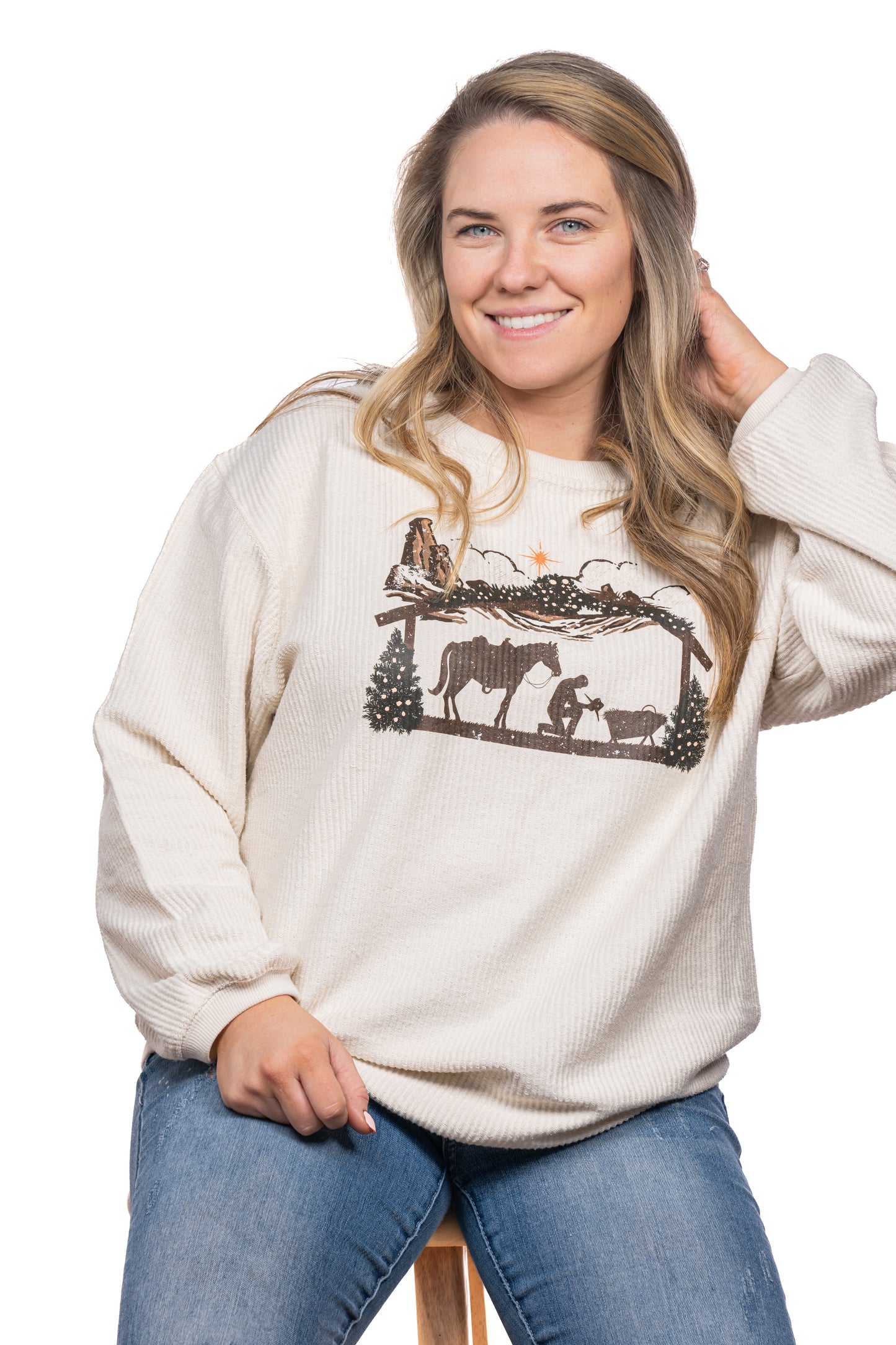 Cowboy Manger - Corded Sweatshirt (Ivory)