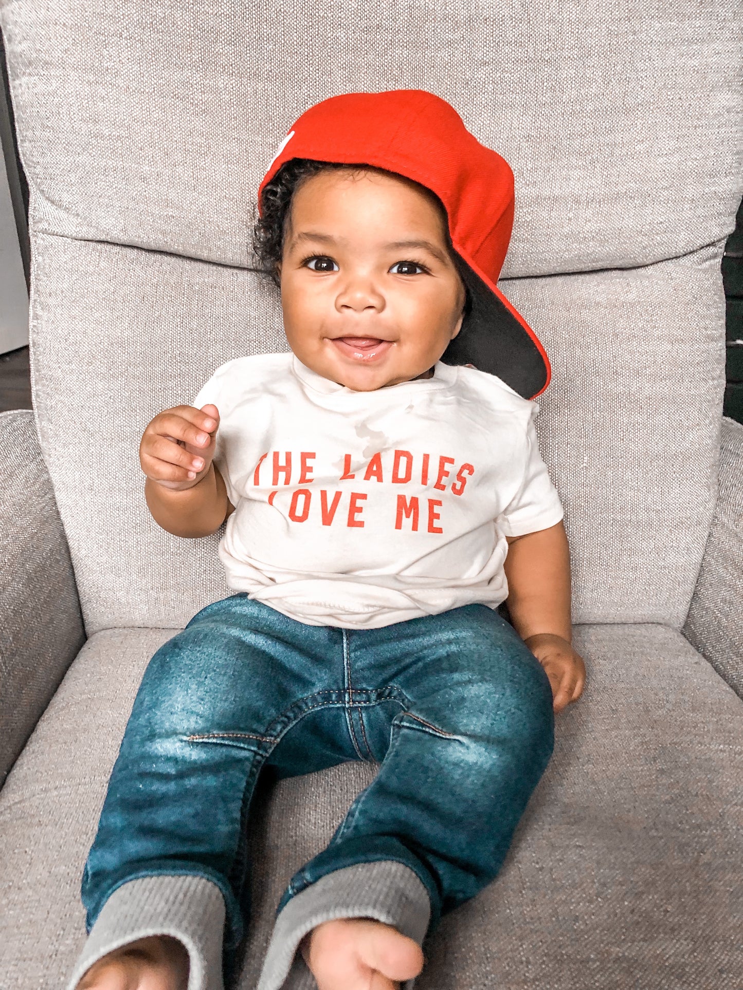 The Ladies Love Me (Red) - Kids Tee (White)