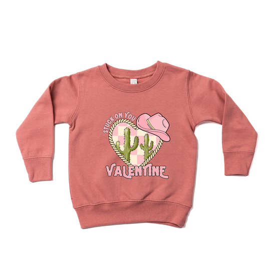 Stuck On You Valentine (Pink) - Kids Sweatshirt (Mauve)
