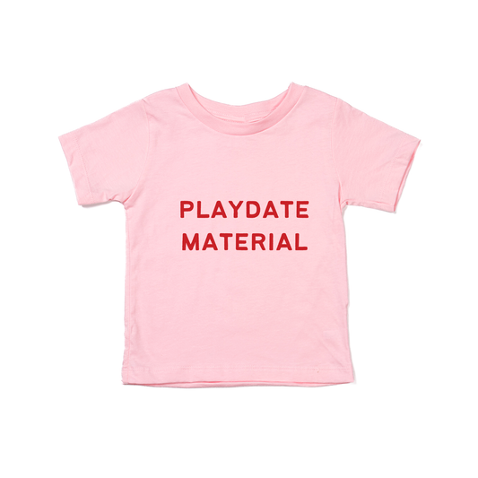 Playdate Material (Red) - Kids Tee (Pink)