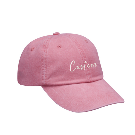 Custom Embroidered Name - Baseball Hat (Light Pink)