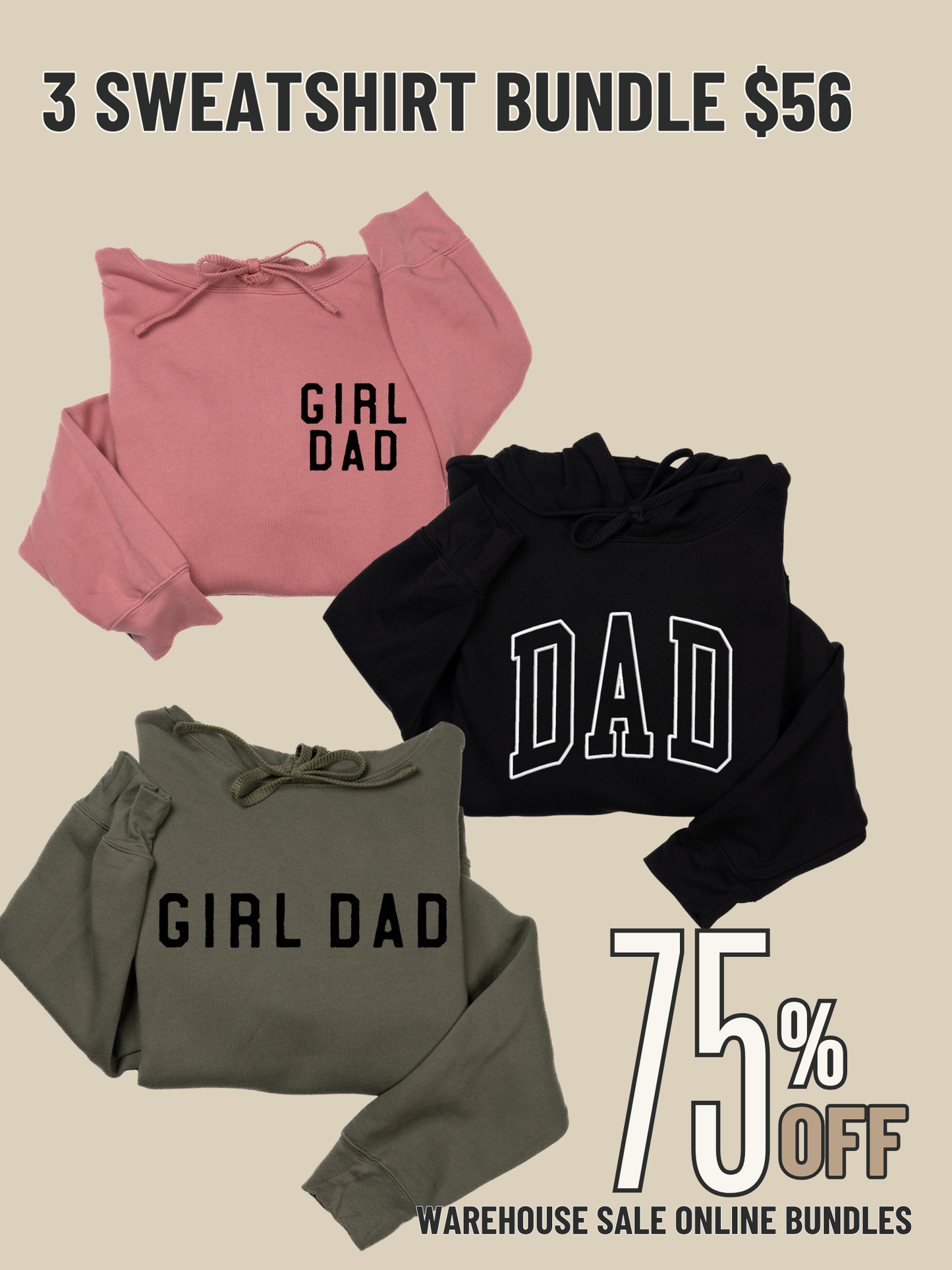 MENS 3 SWEATSHIRT BUNDLE