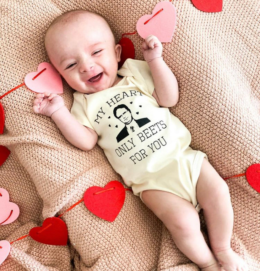 My Heart Only Beets For You - Bodysuit (Natural, Short Sleeve)