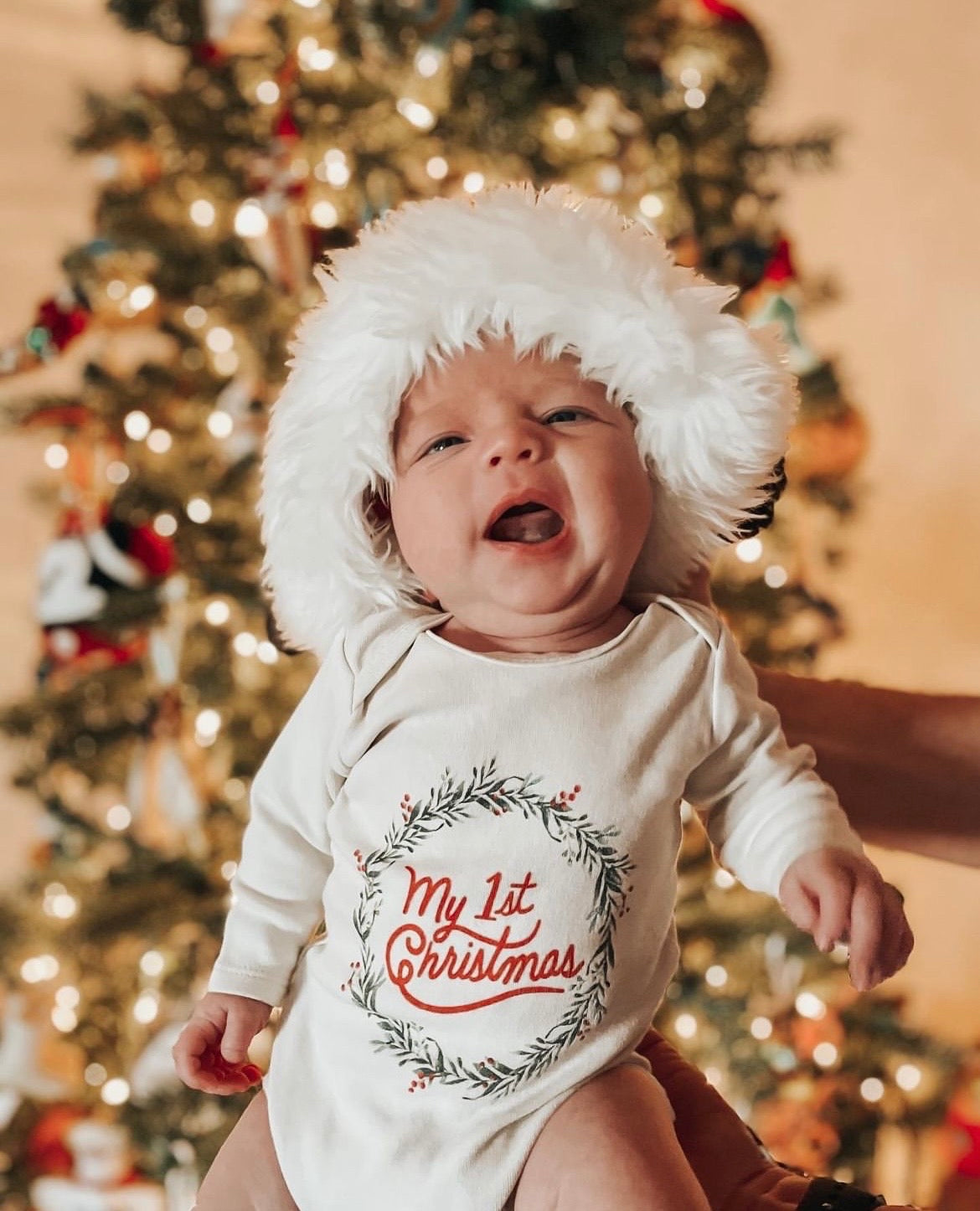 My First Christmas - Bodysuit (Natural, Long Sleeve)