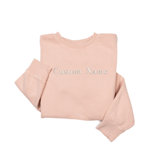 Custom Embroidered Name - Vintage Wash Sweatshirt (Dusty Peach)