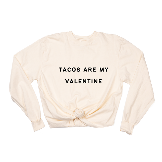 Tacos Are My Valentine (Black) - Tee (Vintage Natural, Long Sleeve)